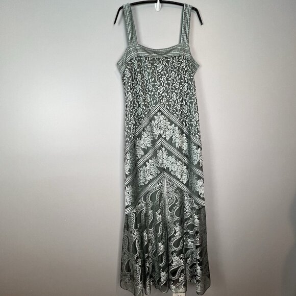 Vintage Damianou Blue Green Sparkle Knit Gown Fitted Sz Medium Retro 20s/30s - Picture 1 of 11